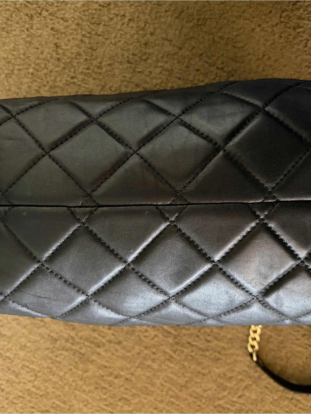 Michael Kors Fulton Quilted Leather Tote with Gold Chain Straps and MK Medallion